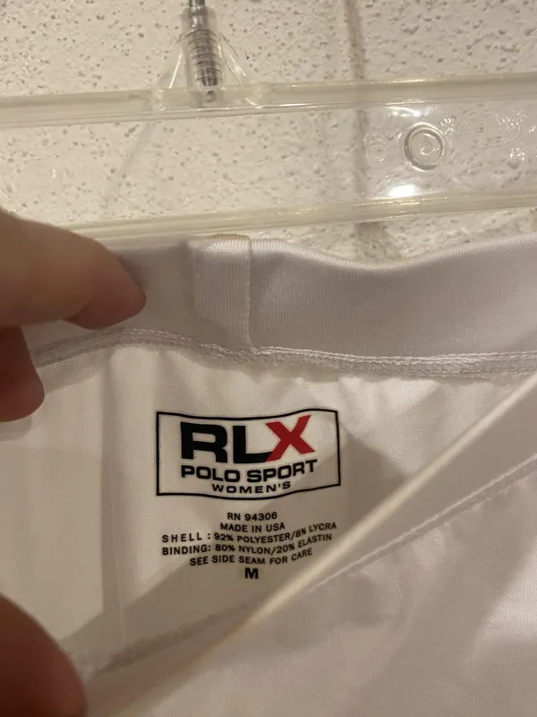 RLX Polo Sport Skirt Womens Medium White Solid Athletic Tennis Wrap Trim Stretch - Image 2