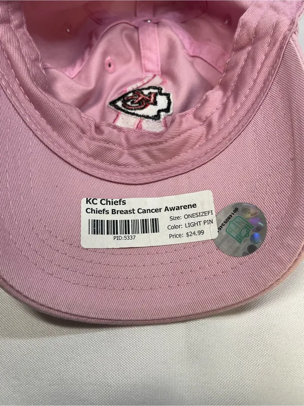 Reebok Kansas City Chiefs Pink Breast Cancer Awareness Adjustable Dad Hat Cap - Image 11