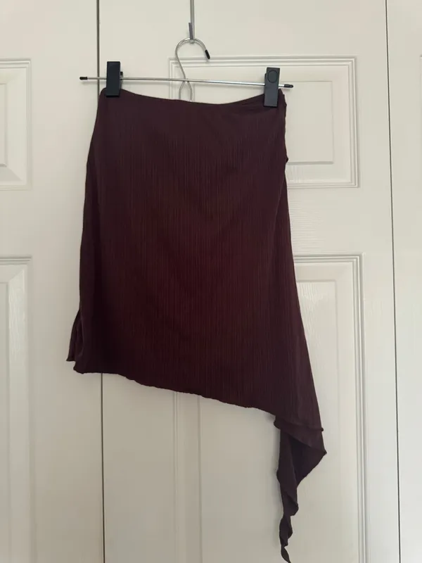 ORPHE nwt brown asymmetric knee length skirt - Image 7