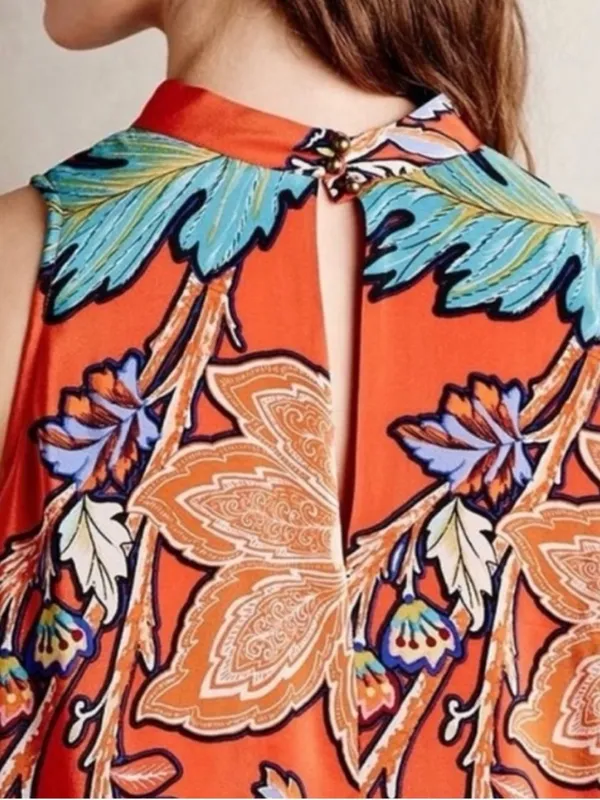 Anthropologie Maeve Larkhill Silk Trapeze Swing Dress S - Image 5