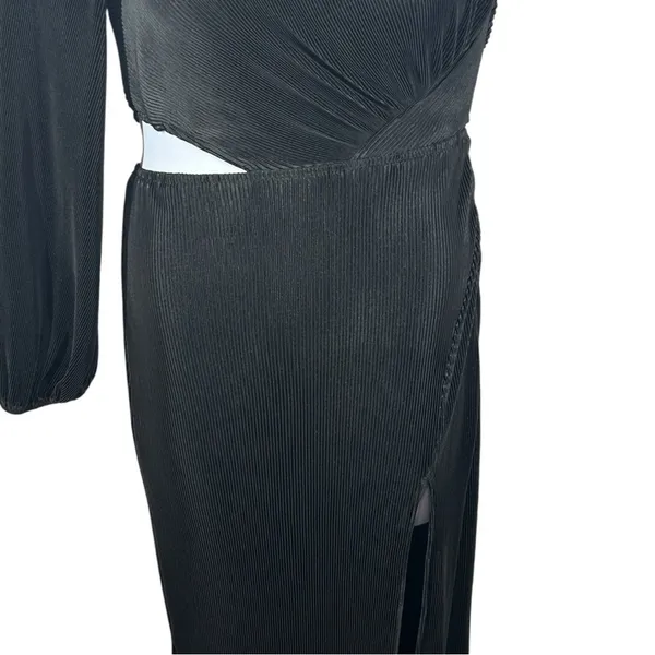 Hello Molly Black One Shoulder Cut Out Midi Dress Wedding Party Slit Bodycon - Image 7