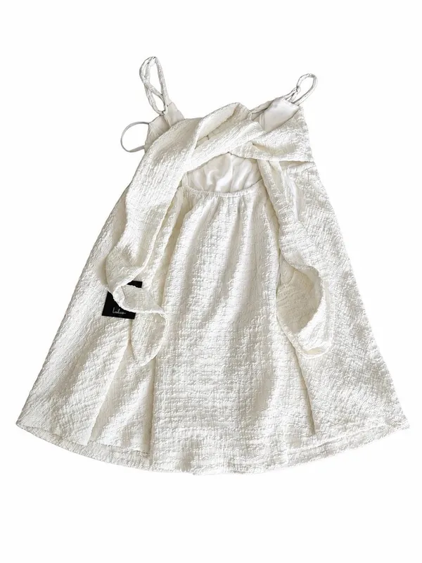 Lulus White Textured Tie-Back Mini Dress NWT - Image 6