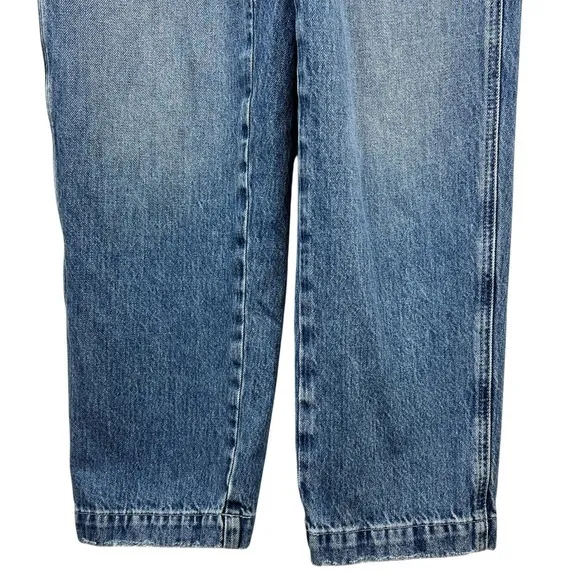 Madewell‎ Straight-Leg Jean Overalls XXS Hickory Wash Faded Denim Cropped Length - Image 14