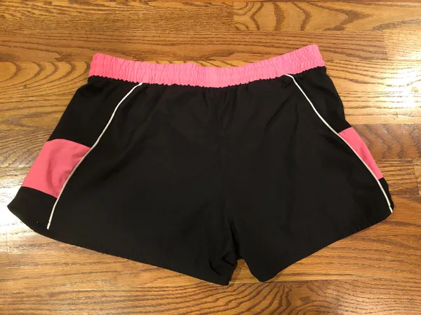 Adidas pink and black workout shorts - Image 2
