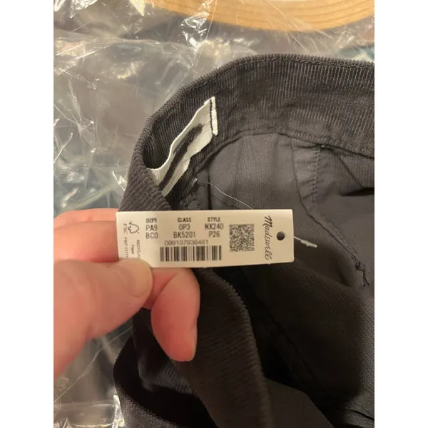 Madewell The Petite Wide-Leg Pant in Corduroy Black Coal Size 26P - Image 11
