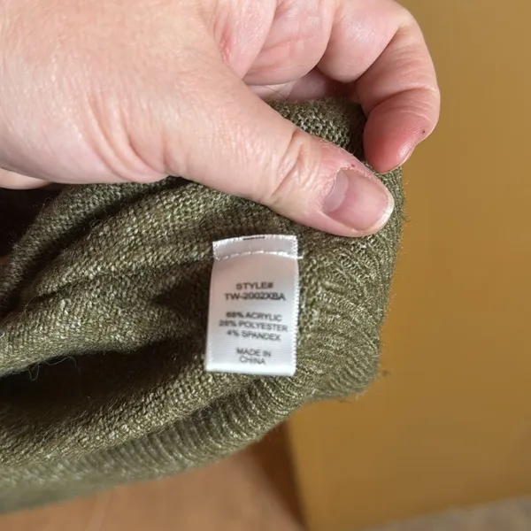 Zenana ZENANA HIGH-LOW HEM DROP SHOULDER SWEATER OLIVE GREEN SIZE 1X OVERSIZED - Image 4