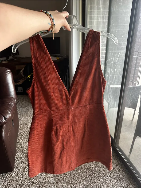 Dry Goods Rust Corduroy Button-Up Mini Dress - Image 2
