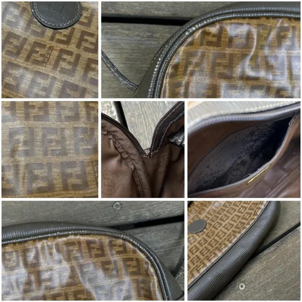 Authentic Vintage Tan Brown Monogram Fendi Shoulder Bag Purse - Image 14