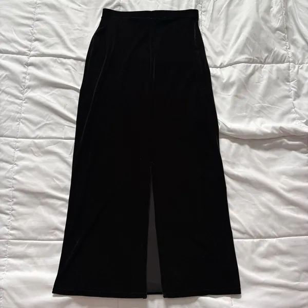 Vintage 90s Velour Maxi Skirt Womens‎ Small Gothic Vampire Y2K Feminine Grunge - Image 7