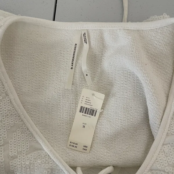 Anthropologie NWT  Sequin Tie Front Top - Image 8
