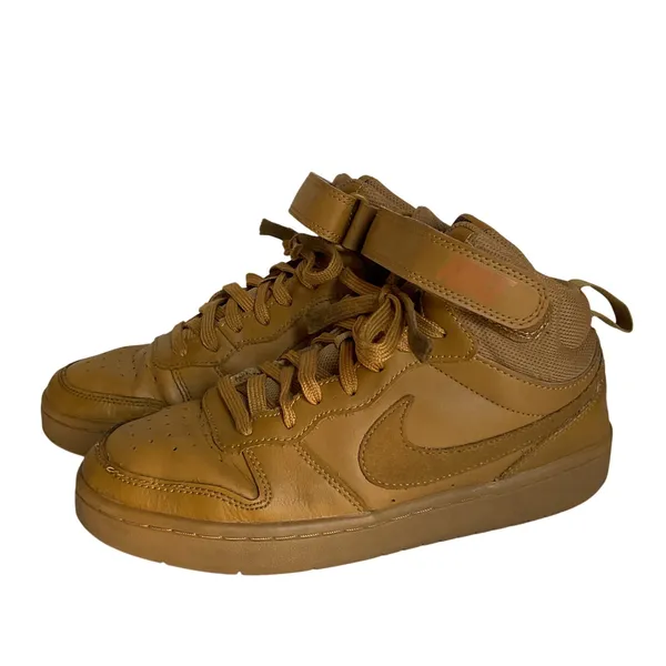 Nike Court Borough Mid 2 GS Wheat Brown High Top Sneakers 6Y Womens 7.5 - Image 2