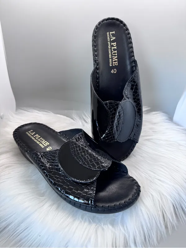 Paola Adjustable Leather Slide Sandals Women’s Size 40 Made in Italy - Image 2