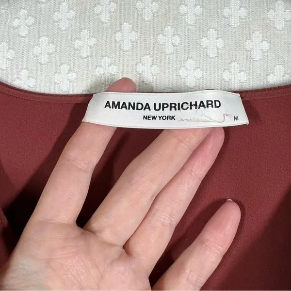 Amanda Uprichard‎ Orange Brown Twist Front Top - Image 4