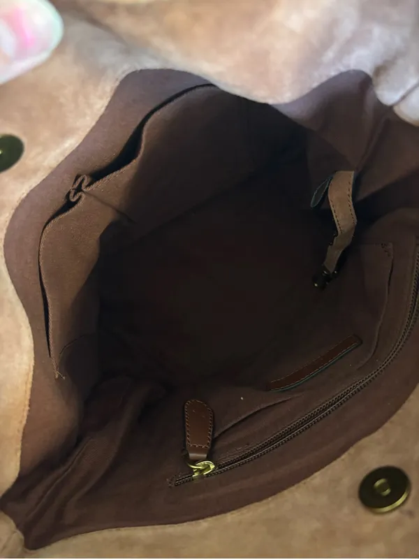 FRYE Leather Side Pocket Hobo Bag in Cognac - Image 12