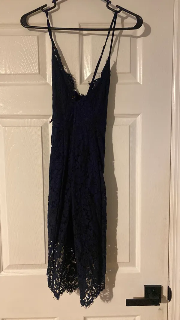 Lace Blue Bodycon Dress Lulus - Image 4
