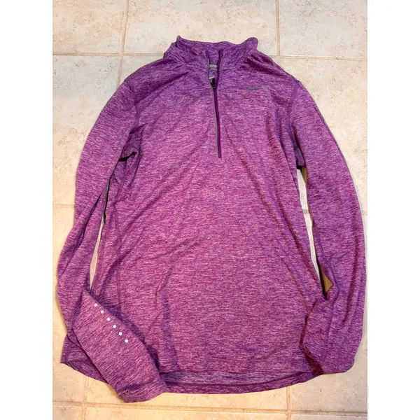 Nike Womens Dri-FIT Element Half Zip Running Top 2 Pack Purple/ Orangered S - Image 4