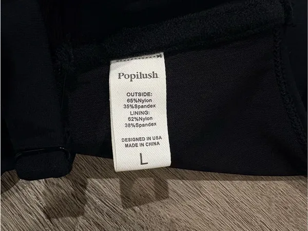 Popilush Plunge High Cut Adjustable Side Ties One-Piece Swimsuit Size L - Image 2