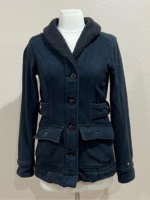 OBEY Black Fleece Peacoat Jacket Size Medium - Image 2