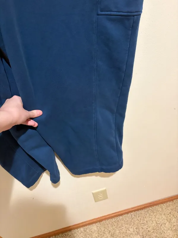 Girlfriend Collective Cargo Sweatpants Blue Straight Leg - Image 8