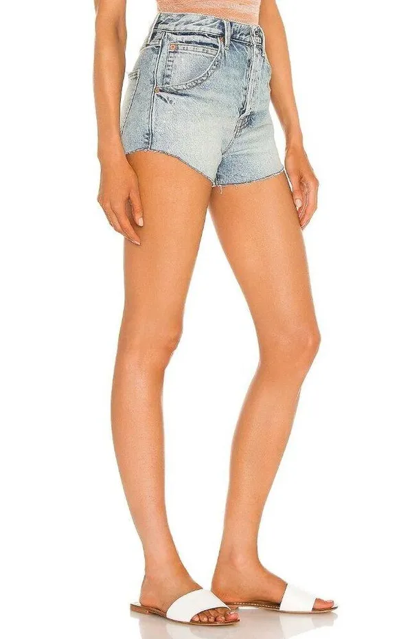 Free People Taliesin Cutoff Denim Short Mid Blue Womens Size 24 - Image 3