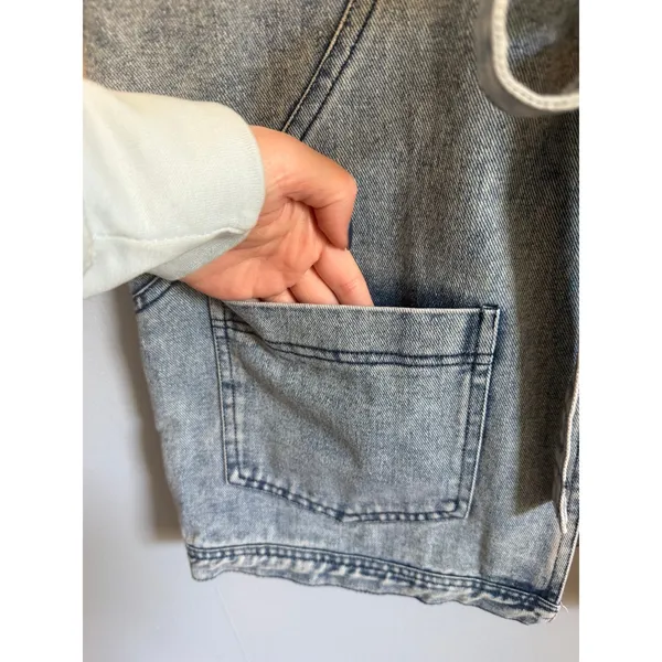 So Me Denim Jean Vest Cotton Blend Tie Front NWT Size Large Nashville Cowgirl - Image 4