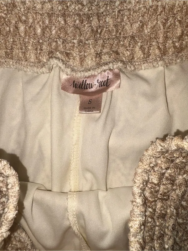 Willow & Root Beige Textured Flare Pants Brown - Image 3