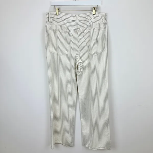 Madewell Low Slung Baggy Jeans Grey Railroad Stripe White Cream Rigid US 30 NWT - Image 10