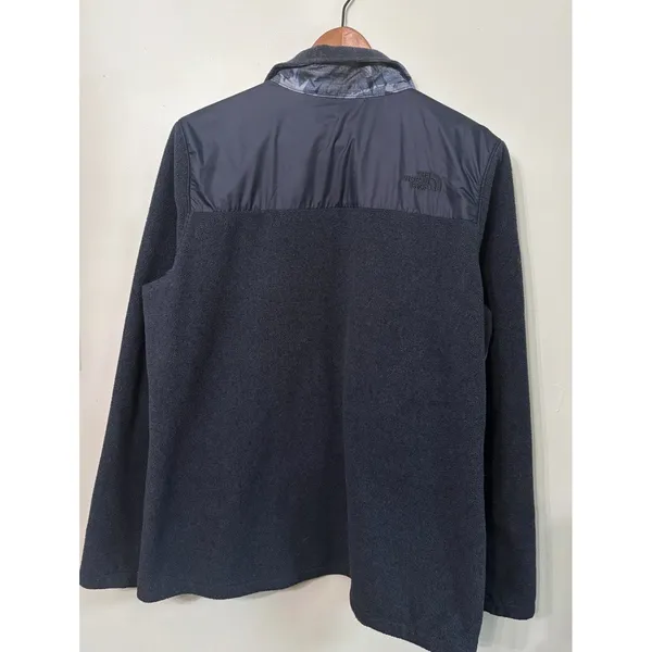 The North Face Womens XL Fleece Jacket Floral Print Denali Full Zip Grey Blue - Image 4