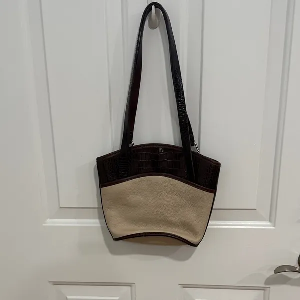 Elegant Cream and Brown Women's Handbag - Image 6