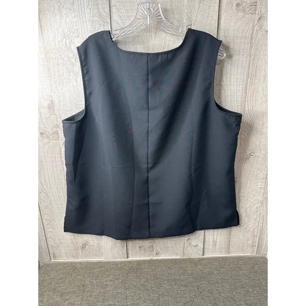 Elisabeth Williams Womens XL Black Sleeveless Shell Scoop Neck Blouse Tank Top - Image 2