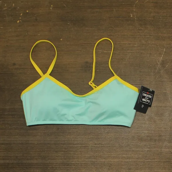 NWT Kate Spade Womens Contrast-Trim Bralette Bikini Top Low Tide Blue S - Image 5