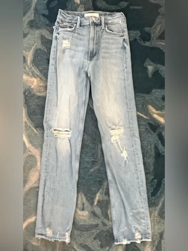 MOTHER Superior High Waisted Rider Skimp Jeans Blue Straight Size 25 - Image 4