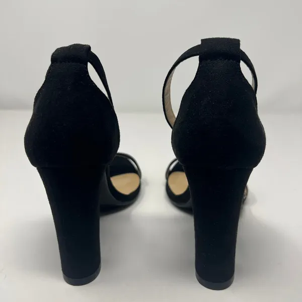 Heels Charm Faux Suede Black Heel Sandals Size 6.5 - Image 9