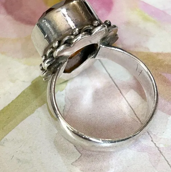 Pear Topaz and Sterling Silver Ring SZ 5 - Image 11