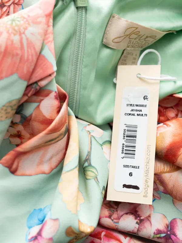Jewel Badgley Mischka - Floral Puff-Sleeve Cocktail Dress - Image 10