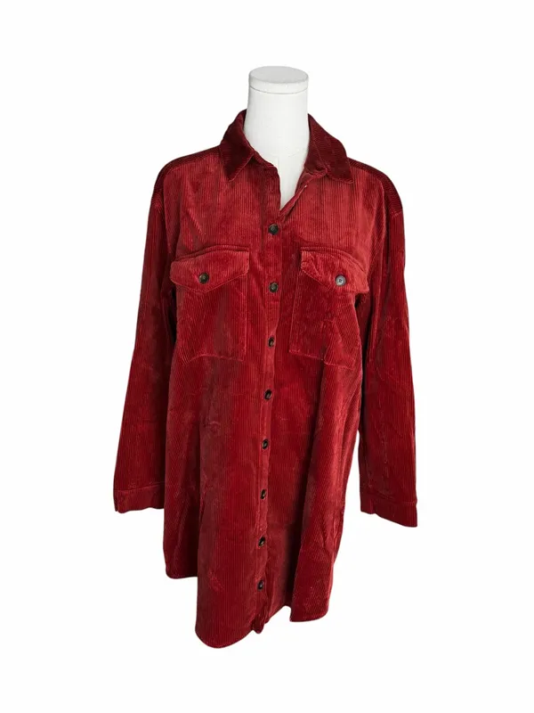 Sézane - Sadie Corduroy Shirt Dress Rust Red Size 36 US 4 - Image 2
