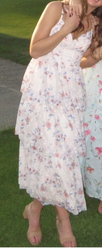 Wedding Midi Dress Floral Lulus Guest - Image 4