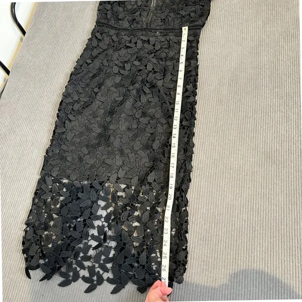 Bardot Lace Midi Dress Womens 4 XS‎ Black High Neck Floral Cocktail - Image 9