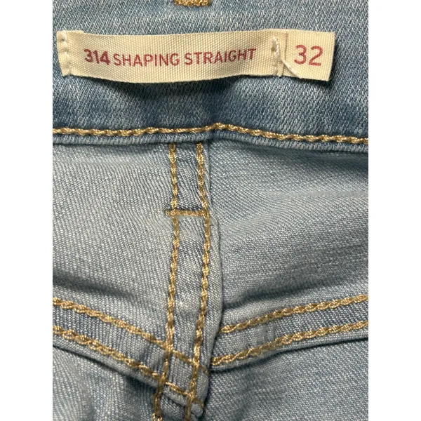 Levi's 314 Shaping Straight‎ Jeans Light Wash Denim Comfort Stretch Size 32 - Image 5