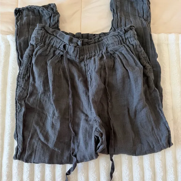 Free People Charcoal Drawstring Pants - Image 5