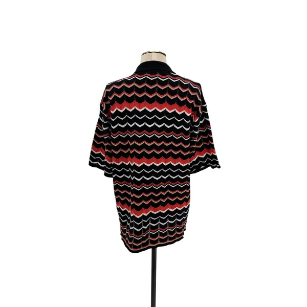 Seven Wonders‎ Andrea Knit Top Jaffa Combo Chevron Button Front Collared Size M - Image 7