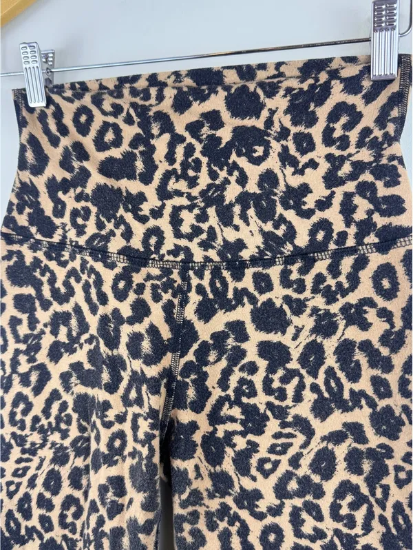 LNA Leopard Print High Rise Bike Shorts Biker Shorts Brown Black Size M - Image 4