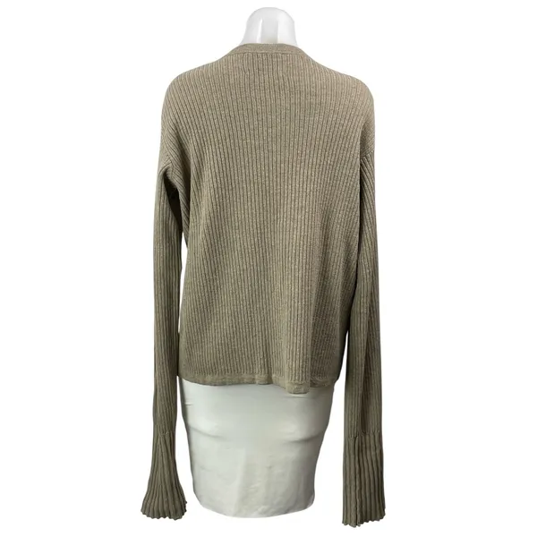 TOVE Gray Brown Wool Cashmere Long Sleeves Open Front Cardigan Sweater Top Sz S - Image 3