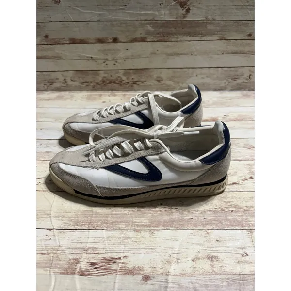 Tretorn Rawlings 2.0 Sneakers Anthropologie White Navy Blue Gray Women's Size 6M - Image 3
