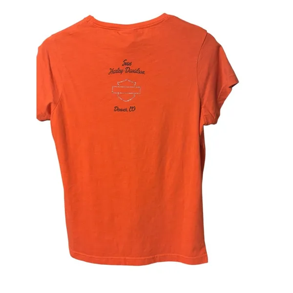 Harley Davidson Sun Denver Embellished T-Shirt Size L - Image 4