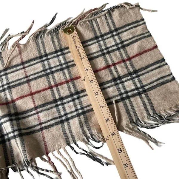 V. Fraas Cashmink Plaid Scarf Fringe Trim Unisex Adult Preppy Striped Cozy - Image 7