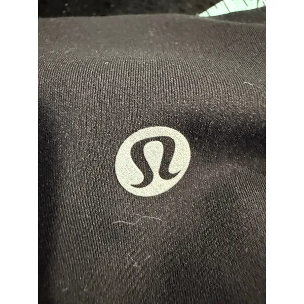 Lululemon Women Black High Rise Graphic Logo Leggings Size 4 Teal Accent - Image 4