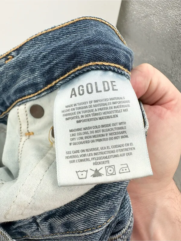 AGOLDE Riley High Rise Straight Crop Jeans Distressed Size 24 - Image 5