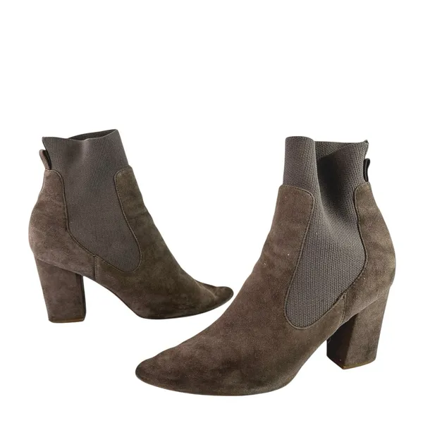 Steve Madden Richter Women's Gray Brown Suede Ankle Sock Booties Boots Size 7.5 - Image 5