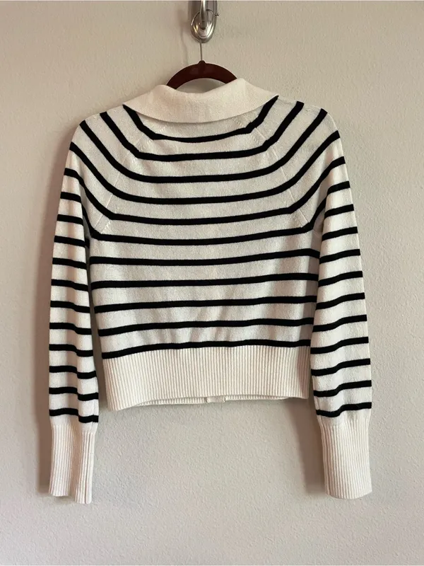 Veronica Beard Cheshire Cashmere Striped Cardigan Size S - Image 8